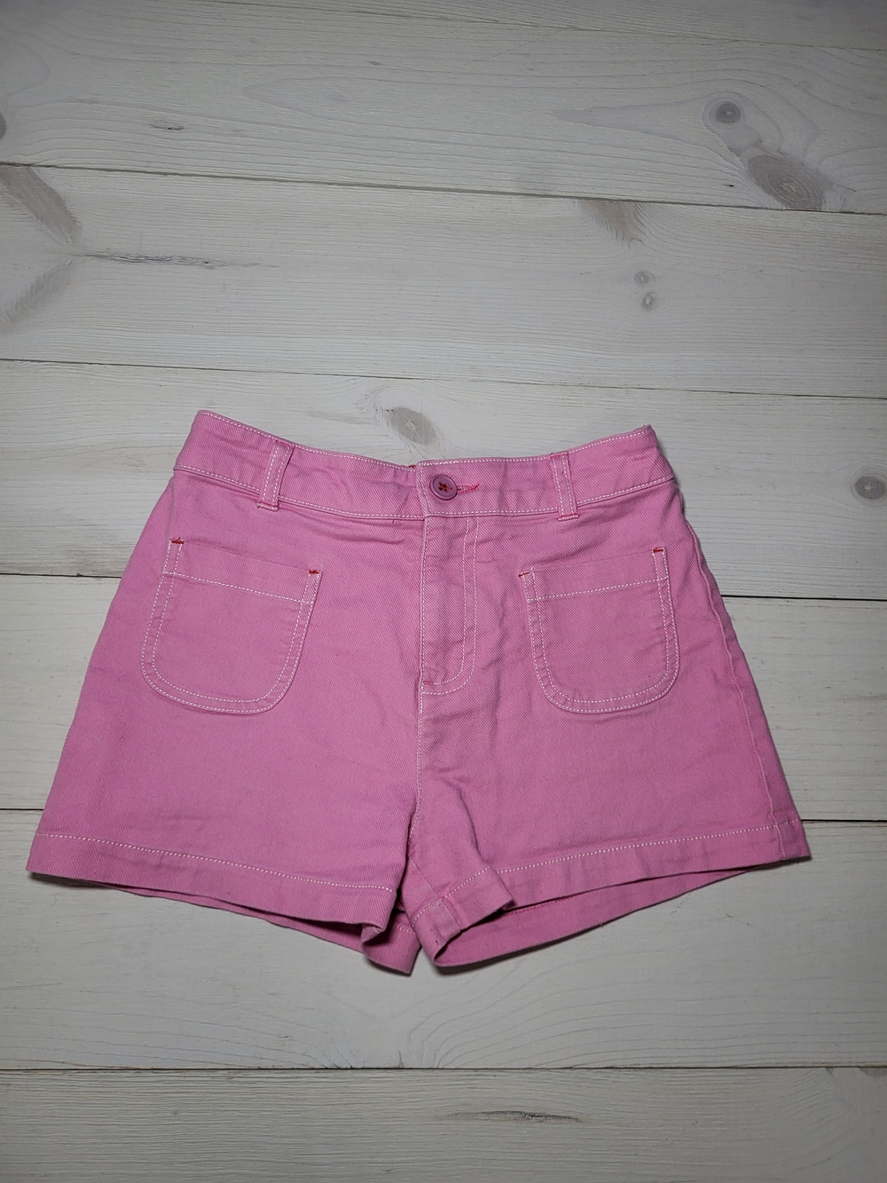 Mini Boden Girl's Shorts Pink Cotton Denim Coastal Cowgirl Size 9-10 Years.